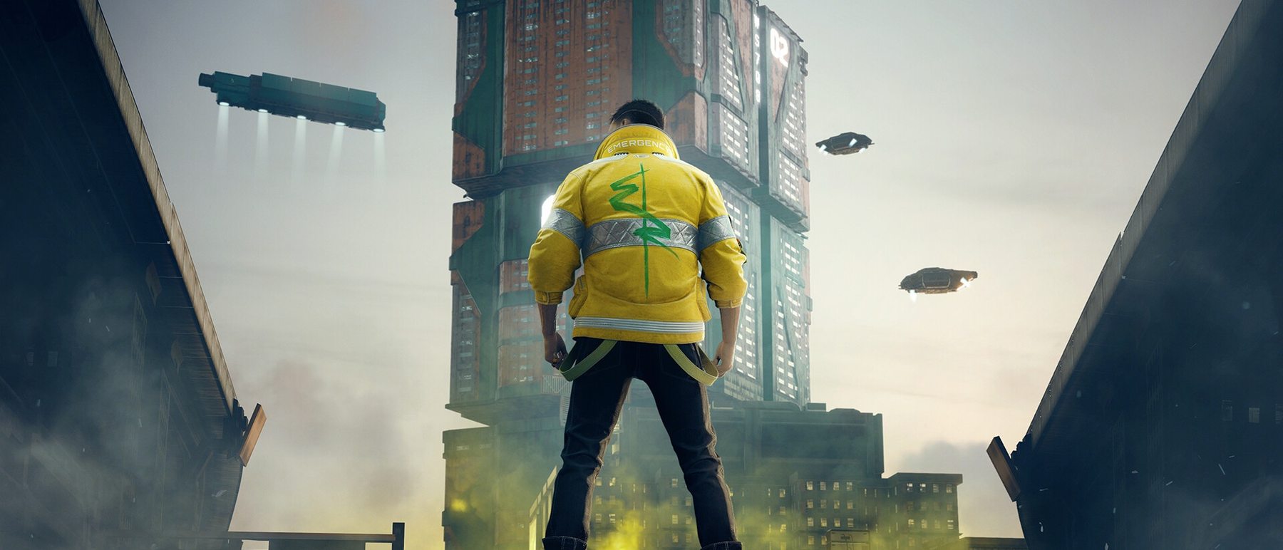 Official Cyberpunk 2077 key art of V in Night City