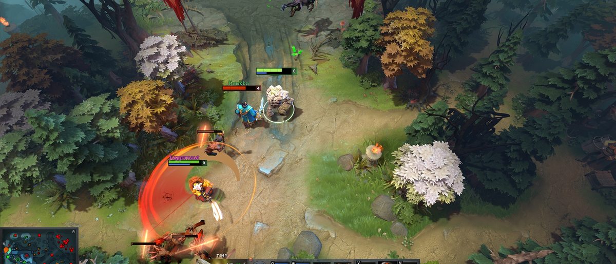 Official Dota 2 key art of heroes gathered on the map