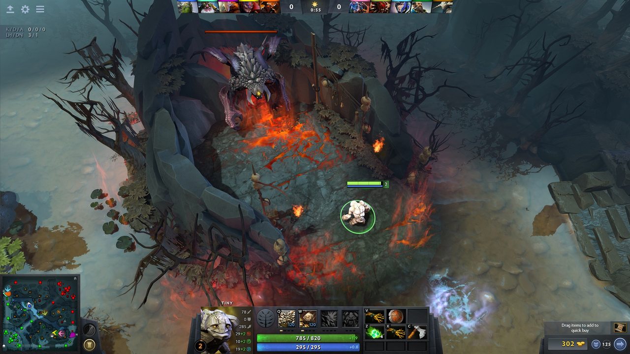 Dota 2 screenshot of a fight in the Roshan pit