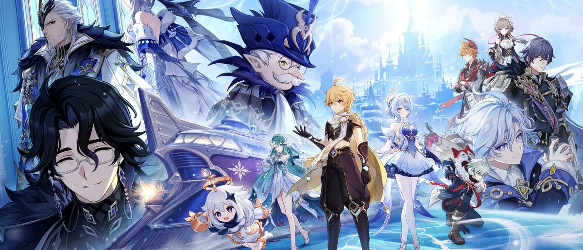 Official Genshin Impact key art of Teyvat and its characters