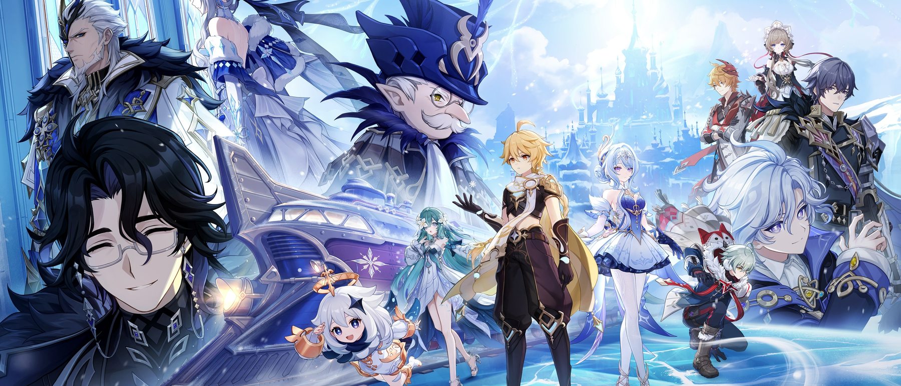 Official Genshin Impact key art of Teyvat and its characters